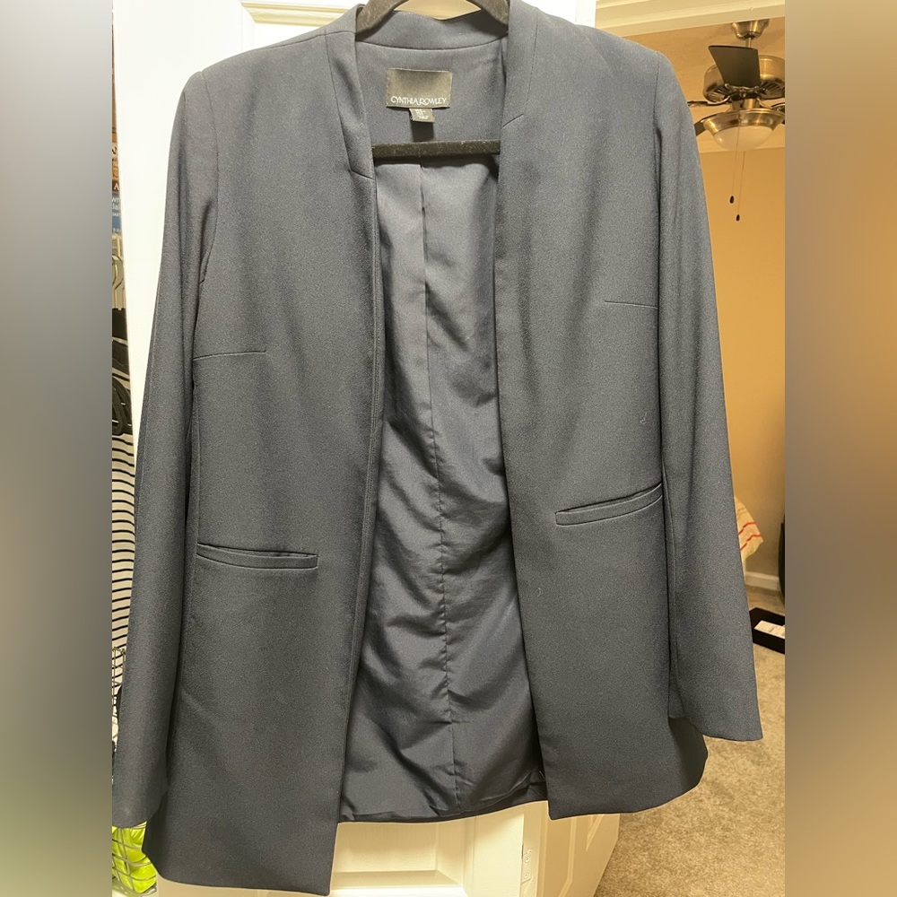 Cynthia Rowley navy long blazer